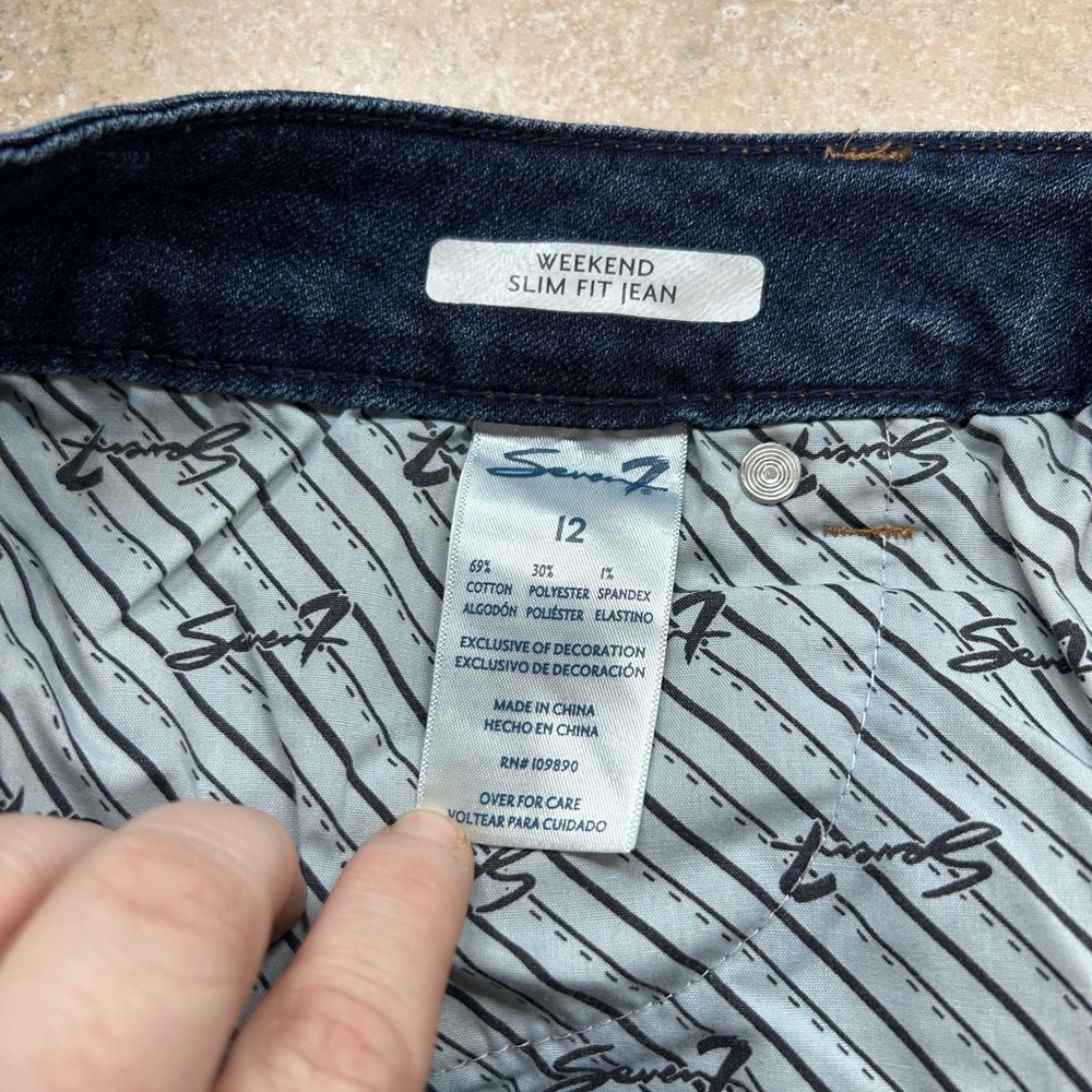 Seven7 Dark Blue Straight Leg Jeans - Picture 5 of 6
